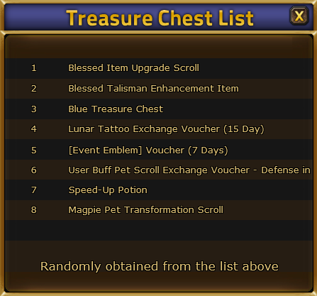 Knight Marble Treasure Chest olası ödül listesi
